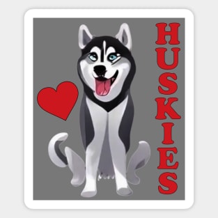 Love Huskies Magnet